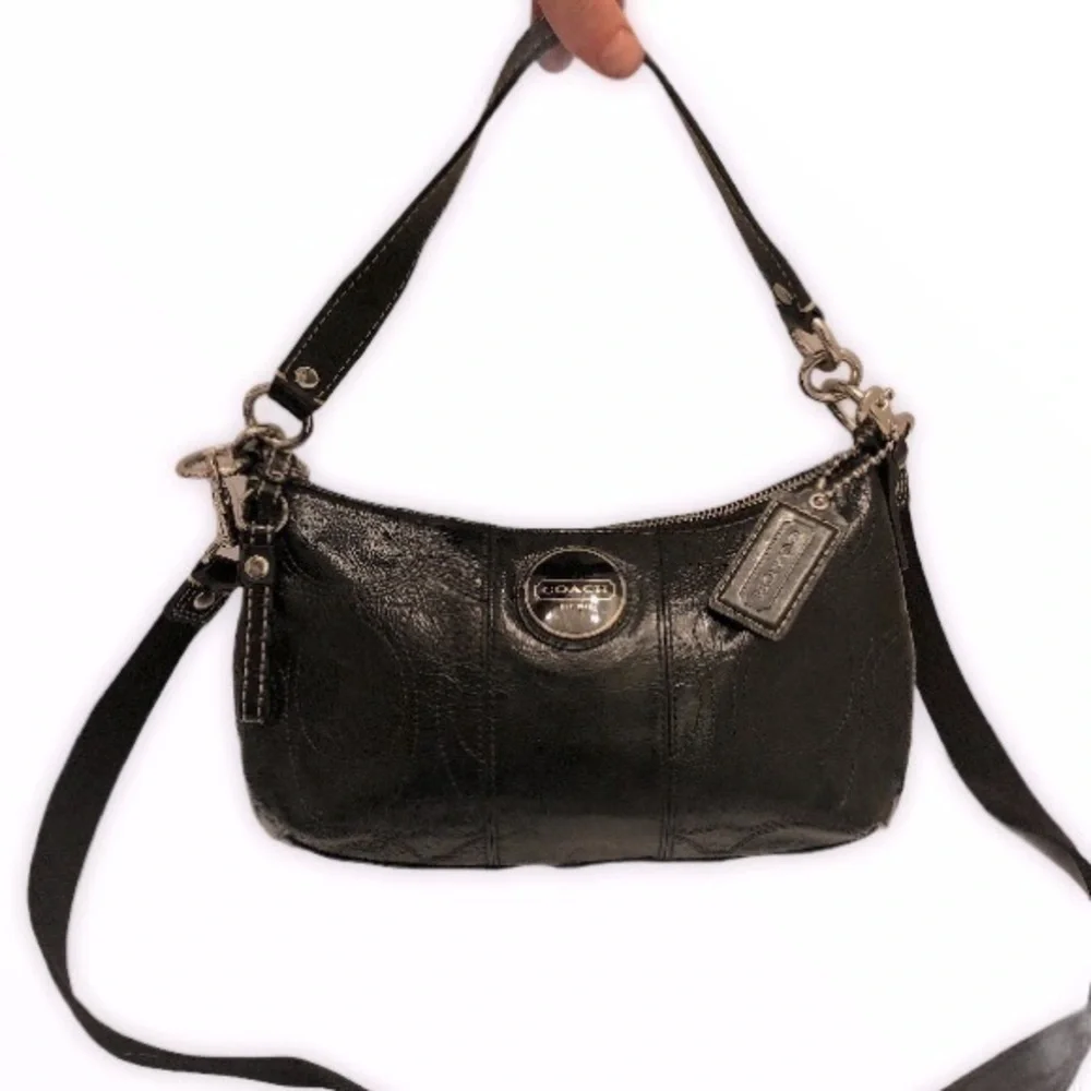 Coach stitched patent leather convertible bag